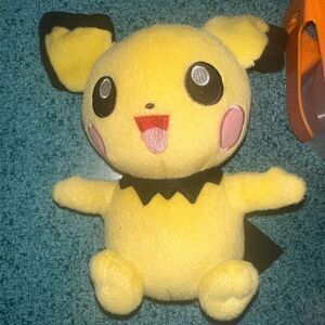 Pokemon PICHU plush Tomy yellow black retro 8 inches 12319